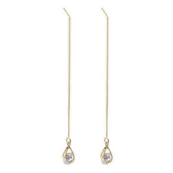 New Gold-Tone Sparkly Threader Earrings (Version 2) - Picture 7 of 8